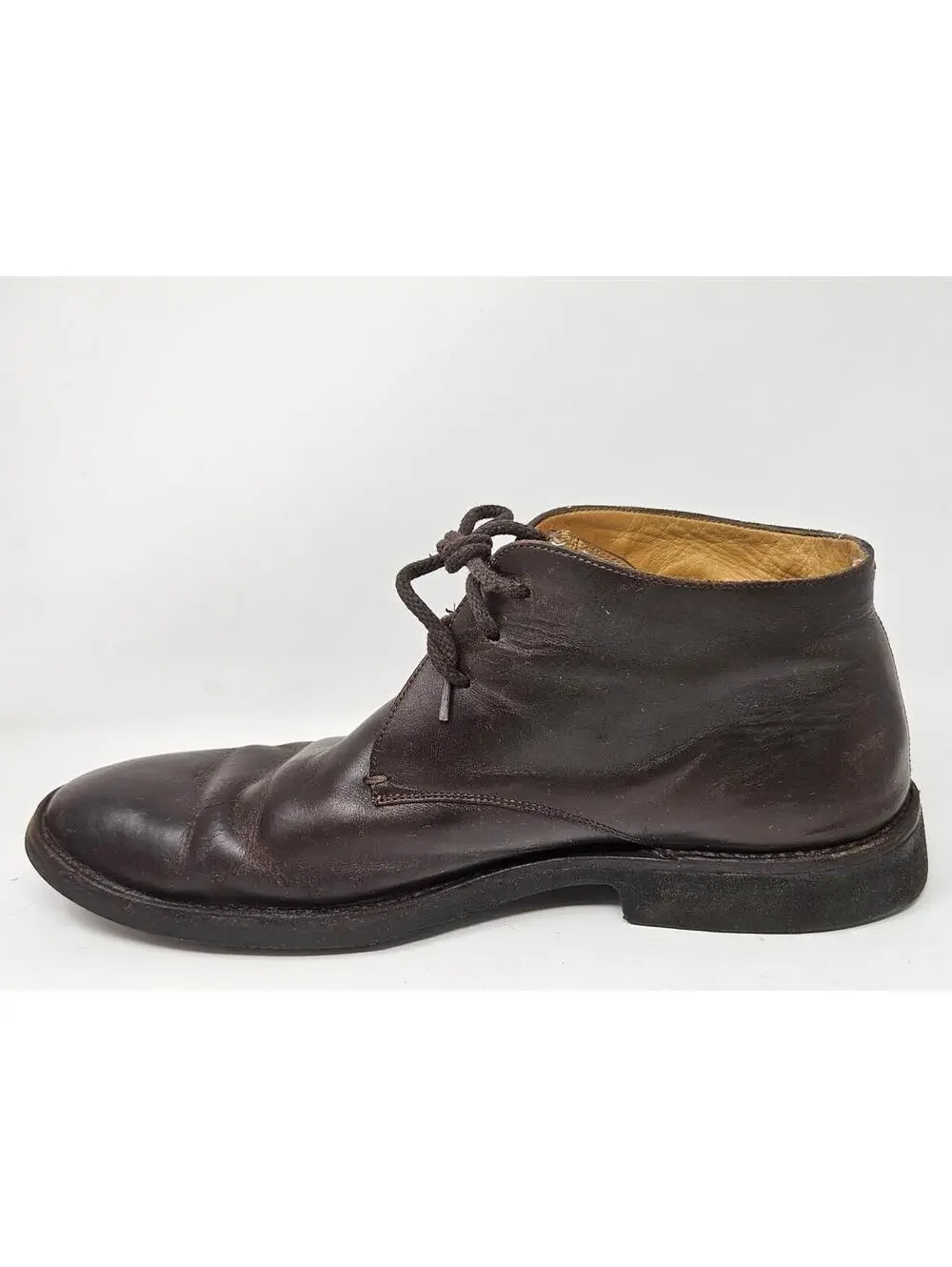 Gucci Men’s Brown Leather Chukka Boots Size 9 Made in Italy 161473 Vibram Soles